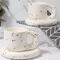 thumbnail image 1 of Naiovety Blanco Y Para Juego De Tazas De Café Juego De Tazas De Capacidad Aplicable Para Los Amantes Del Café De Cerámica Con Tinta blanca, 1 of 2