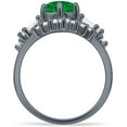 thumbnail image 6 of Round Beaded Marquise Style Green Emerald Cubic Zirconia Black Tone 925 Sterling Silver, Size 5, 6 of 7