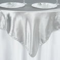 thumbnail image 4 of BalsaCircle 60" x 60" Silver Square Satin Table Overlays Wedding Catering Linens Tablecloth, 4 of 6
