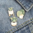 thumbnail image 4 of 3pcs Cute Cartoon Potted Plant Brooch - Fun Clothing and Bag Accessory, 4 of 5
