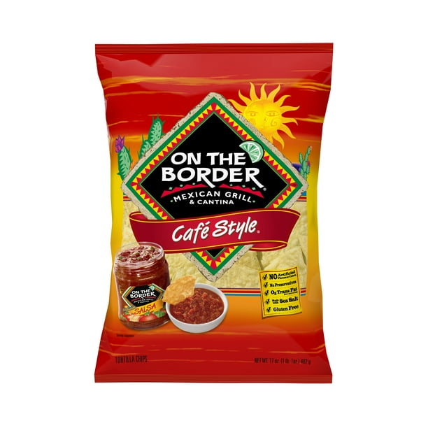 On the Border Mexican Grill & Cantina Cafe Style Tortilla Chips, 17 Oz ...