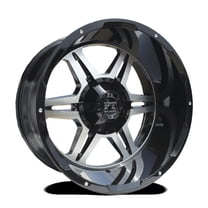 20X12 10-139.7/150 Off Road Bullet (FT-3) Gloss Black/Machine Wheel -44 110.1