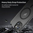 thumbnail image 5 of For iPhone 15 MagSafe Frosted Translucent TPU + PC Full Coverage Phone Case,Black,For iPhone 15, 5 of 16