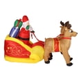 thumbnail image 4 of Inflatable Santa Sleigh Decoration Polyester Luminous with Powerful Fan Christmas Santa and Reindeer for Party AU Plug 100-240v, 4 of 5