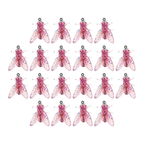 20x señuelo de pesca con mosca, anzuelo de pesca con mosca, anzuelo pequeño, cebo blando, aparejos de pesca, señuelo de pesca Artificial con anzuelo a S 8mm Rosa