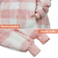 thumbnail image 3 of Catalonia Pink Plaid Oversized Wearable Blanket Hoodie Sweatshirt, Comfortable Sherpa Lounging Pullover for Adults Men Women Wife Girlfriend, Gift for Her, 3 of 7