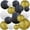 Black/Gold /White, variant on Round Chinese Paper Lantern, 16pcs Paper Lanterns Decorative, Hanging Paper Lanterns Decoration for Weddings, Graduation, Birthdays, Parties and Events, Assorted Sizes (Color: Blue/White)