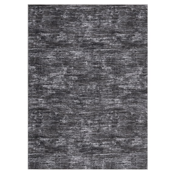 ExpanseEcho Dark Gray Modern Solid Washable Area Rug Soft Low Pile 4x6 ft