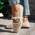 thumbnail image 6 of YHAJDS Lace Casual Shoes for Women Solid Color Lace Embroidery Closed Toe Slip On Casual Flat Office Walking Shoes, 6 of 10
