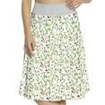 thumbnail image 1 of Women's Floral Watercolor Cherry Blossom A-line Printed Skirt Casual Wear, XL, Lime and Fern Green Red, by Ambesonne, 1 of 6
