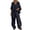 Black, variant on MDUKONU Women's 2-Piece Linen Set - V-Neck Batwing Sleeve Top & Wide Leg Pants Green M