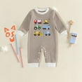 thumbnail image 2 of CAUYDY 0 3 6 9 12 18 24 Months Newborn Boy Coming Home Outfits Baby Clothes Preemie Long Sleeve Bodysuit Infant Boys Romper Fall Winter Toddler Pjs Brown for Sizes 0-3 Months, 2 of 4