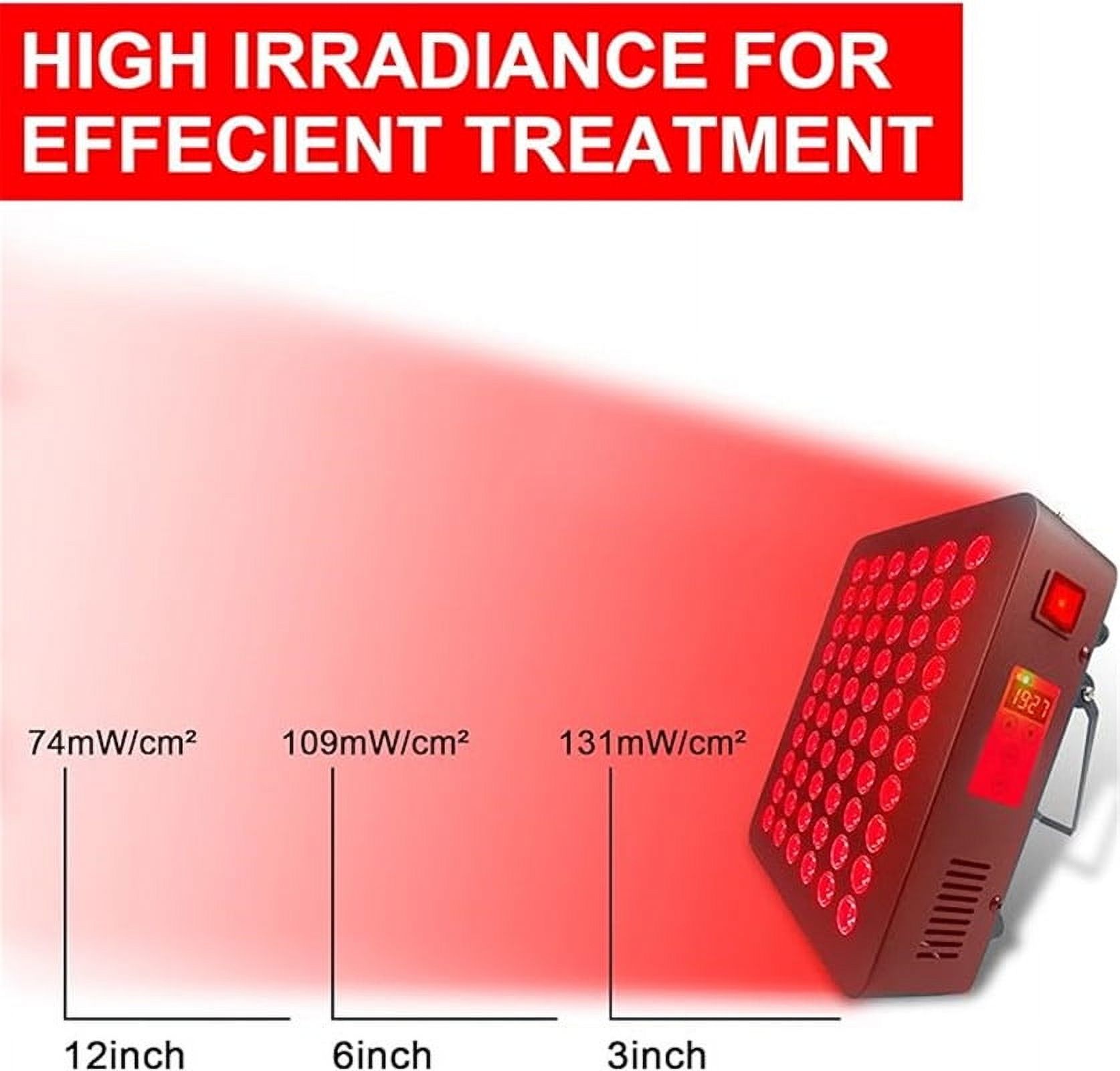 HELENTEX Red Light High Power Panel,Red Light Lamp,Built-in Timer(Black,60LED)