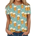 thumbnail image 2 of Fiudx Tops para Mujer Blusa de Manga Corta con Estampado de Moda para Mujer, Camiseta con Cuello Redondo, Tops Informales, 2 of 5