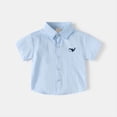 thumbnail image 2 of Splozh Summer Baby Boy Clothes Toddler Boys Collar Button Down Dress Shirt with Short Sleeves Summer School Dress Shirts Blue,3-4 Years, 2 of 9