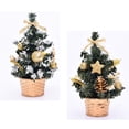 thumbnail image 4 of 2 piezas exquisita decoración de árbol de Navidad en miniatura modelo de árbol de Navidad regalos decoración de fiesta en casa realista (20 cm dorado A y dorado C), 4 of 5