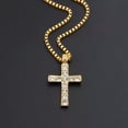 thumbnail image 6 of HOOUN Mens Womens Silver Gold CZ Cross Pendant Necklace Punk Hip Hop Biker Jewelry 22"-Silver, 6 of 6