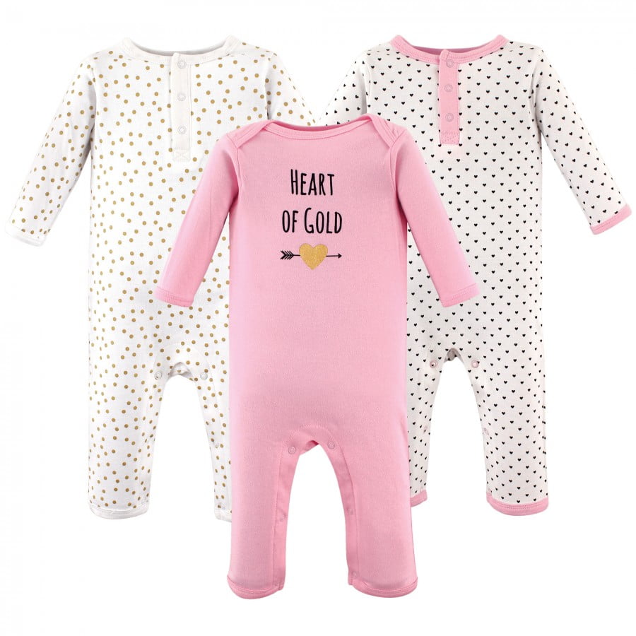 Hudson Baby Infant Girl Cotton Coveralls 3pk, Heart, 12-18 Months -  Walmart.com