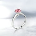 thumbnail image 4 of Gem Stone King 10K White Gold Solitaire Ring Pink Round Moissanite 1.00cttw (Size 9), 4 of 4