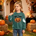 thumbnail image 4 of Qzwdhjm Girls Halloween Sweatshirt Cute Ghost Printed Crewneck Sweatshirts Long Sleeve Fleece Lined Pullover Tops for Halloween Party 2-15Y, 4 of 8