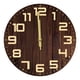 thumbnail image 1 of Reloj de pared de madera, reloj decorativo, silencioso, creativo, rústico, redondo, reloj silencioso para estudio, baño, hogar, sala de estar, 1 of 9