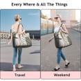 thumbnail image 5 of Brown Boho Plant Pattern Travel Tote Bags for Women Carry On,Large Weekender Bags for Women Travel,Multi Functional Duffle Bag for Work,Shopping,Sports, 5 of 5