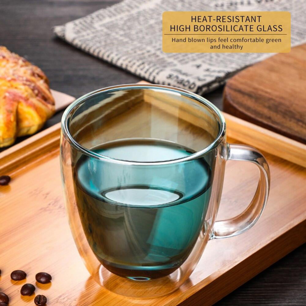 Insulated Coffee Mug With Handle Borosilicate Glass Coffee Cups And Tea  Cups Double Walled Glass Coffee Mugs