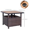 thumbnail image 2 of Brown PE Rattan Outdoor Side Table w/ Umbrella Hole - 22" Square Patio Accent Table for Poolside & Garden - Steel Frame, Weather-Resistant Design, 2 of 7