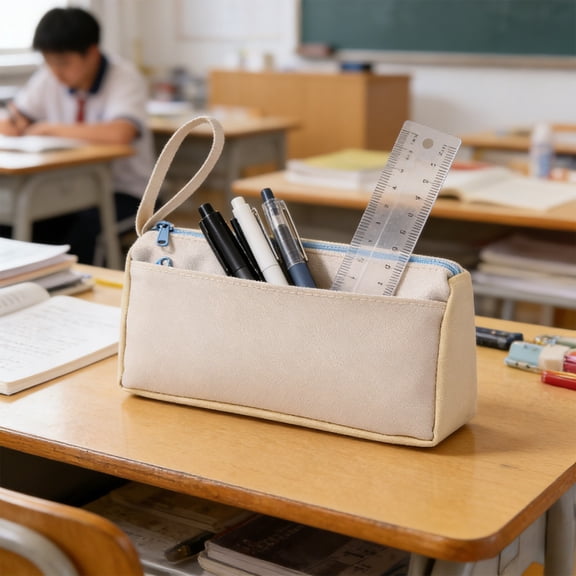 Kbndieu Large Capacity Pencil Case, Pencil Pouch with Zipper, Pen Bag Pouch Organizer Wide Opening