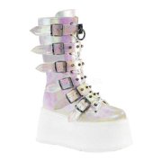 Womens Demonia Damned 225 Platform Buckle Boot