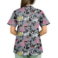 thumbnail image 6 of Junboys Scrubs for Women Short Sleeve - Plus Size V-Neck Animal Print Top, Womens Scrub Tops with Pockets, Cozy Fit Scrubs for Curvy,Dark Gray M, 6 of 7