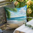 thumbnail image 2 of Summer Beach Pillow Covers 18x18 Inch, Coastal Ocean Tropical Palm Trees Linen Pillowcase with Invisible Zipper, Decorative Throw Pillow Covers Cushion Case for Couch Sofa Bed Living Room, 2 of 9