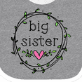 thumbnail image 4 of Inktastic Big Sister Leaves, Circle, Heart Girls Baby Bib, 4 of 4