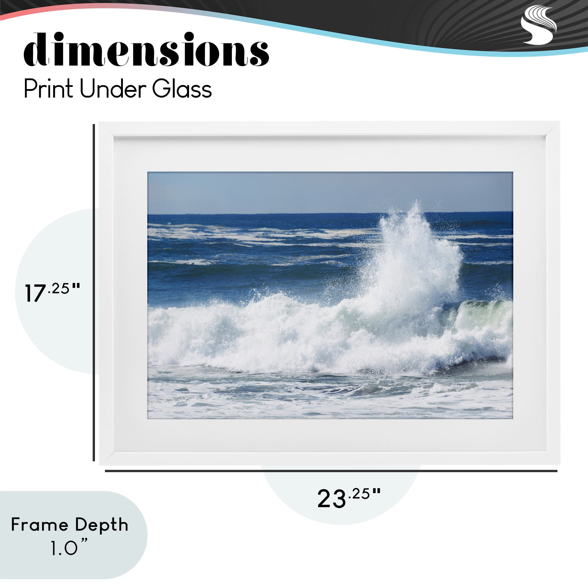 Stupell Industries Crashing Waves Splash White Framed Print Under Glass, design by JLM Photographs