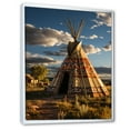 thumbnail image 2 of Designart "Serenity s Refuge Beige and Coral Native Tipi" Cityscapes Floater Framed Canvas Art Print, 2 of 7
