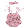 thumbnail image 2 of 2Pcs Baby Summer Wear Pineapple/Polka Dot Romper + Bowknot Headband Set, 2 of 9