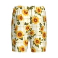 thumbnail image 2 of Lsque Light Green Plaid Sunflower Mens Sleep Pajama Shorts,Short Pajama Pants, Cotton Ultra-Soft Knit-3X-Large, 2 of 9