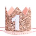 thumbnail image 1 of Corona de cumpleaños IVYRISE con purpurina para fotomatón, primer cumpleaños, 1 of 8