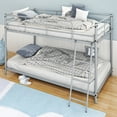 thumbnail image 3 of Zimtown Twin-over-Twin Low Profile Junior Bunk Bed, Gray, 3 of 8