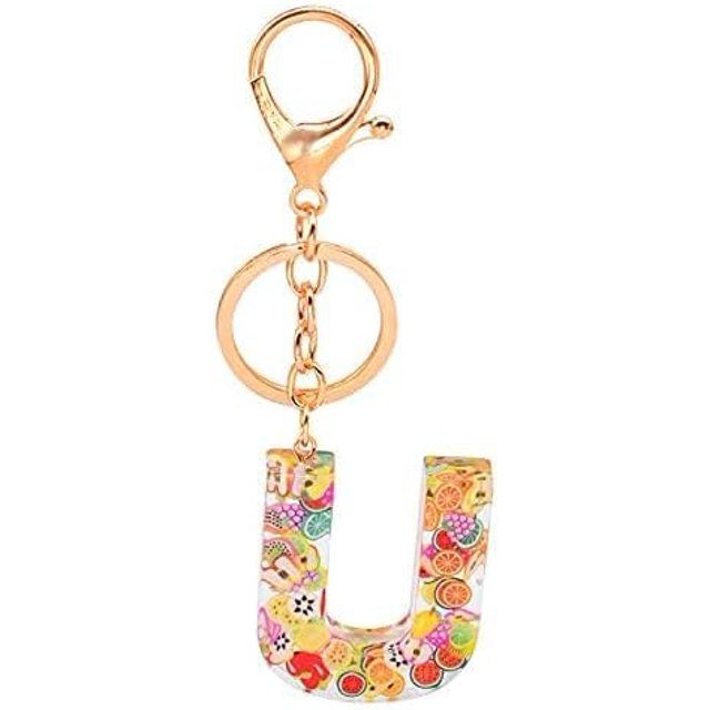 Letter Keychain,26 Letters A-Z Decorative Letter Keychain,Name Keychain for Women Girls Men Teenager Gift