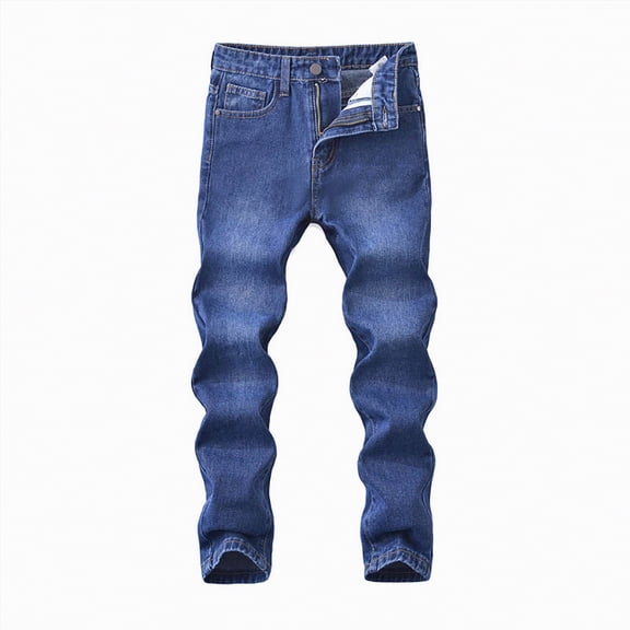 JUMEYU Boys Slim Fit Jeans Boys' Skinny Fit Stretch Denim Jean Style Zipper Fly & Button Closure Size 11-12 (Dark Blue,11-12 Years)