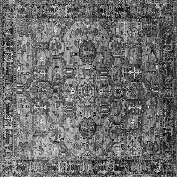 Ahgly Company Indoor Square Oriental Gray Traditional Area Rugs, 7' Square