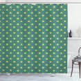 thumbnail image 1 of Stars Shower Curtain, Vintage Style Geometric Pattern with Star Motifs in Green Shades, Fabric Bathroom Set with Hooks, 69W X 75L Inches Long, Pale Green Pale Jade Green, by Ambesonne, 1 of 3