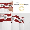 thumbnail image 5 of Red White No Hook Shower Curtain Waterproof, Bathroom Curtains with Snap in Liners and See Through Top Window, Modern Abstract Waves Water Ripple Striped Hotel Style Bathtub Curtains Shower 48"Wx72"L, 5 of 8