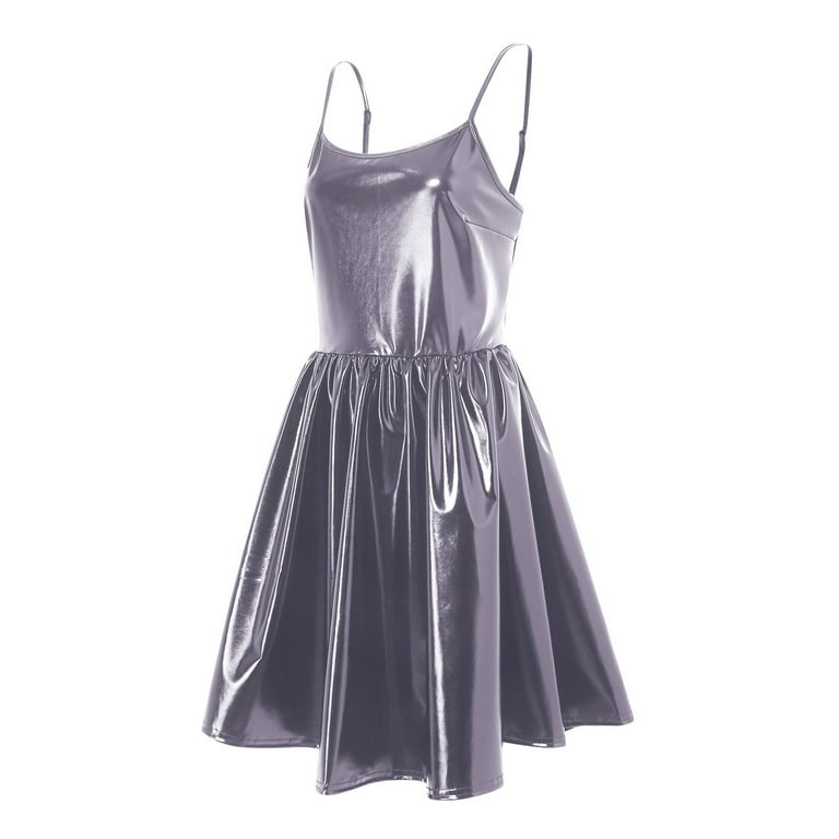 TTUHYWXI Women's Metallic Glitter Cowl Neck Cami Mini Dress Sexy Club Party  Night Bodycon Short Dresses (Grey, XL) - Walmart.com
