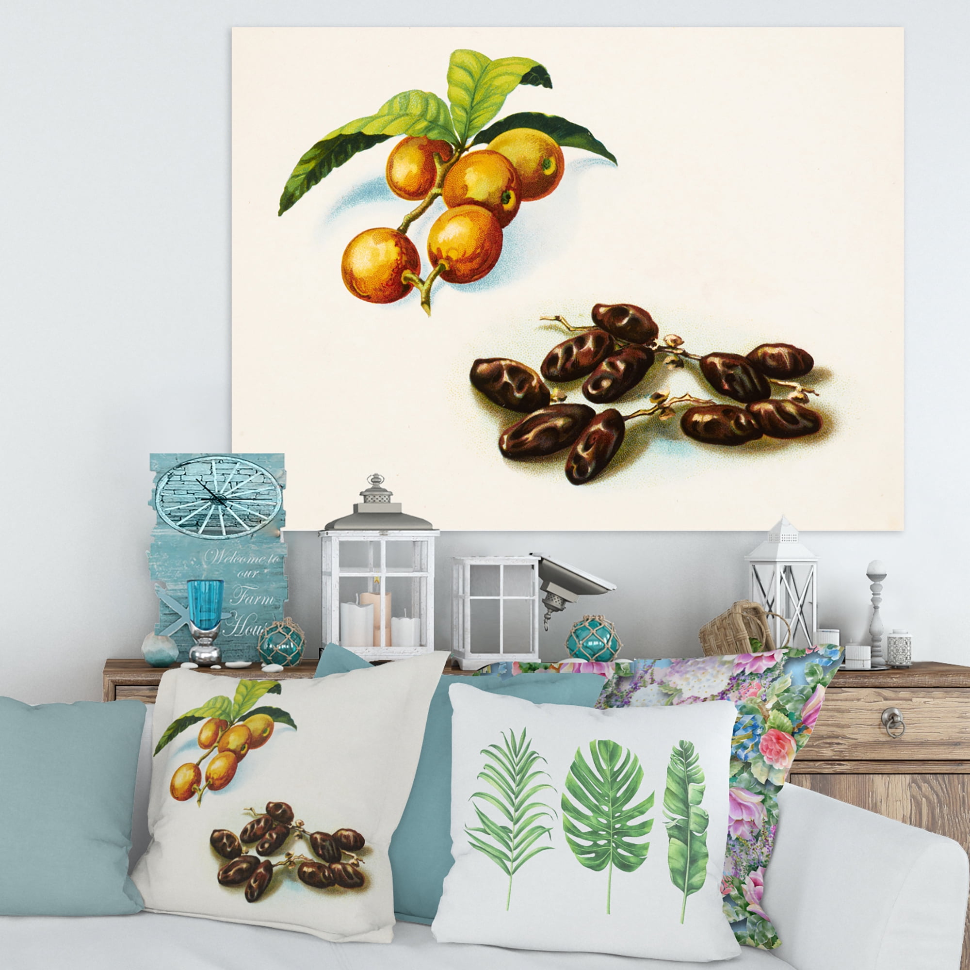 Designart ' Ancient Fruits IV ' Farmhouse Canvas Wall Art Print