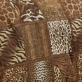 thumbnail image 3 of WPM 4 Piece Animal Print Sheet Set, Chocolate Brown Leopard Zebra Giraffe Jungle Forest Theme Flat Fitted Sheets with Pillow Sham Queen Size Bedding- Safari Design (Brown, Queen), 3 of 8