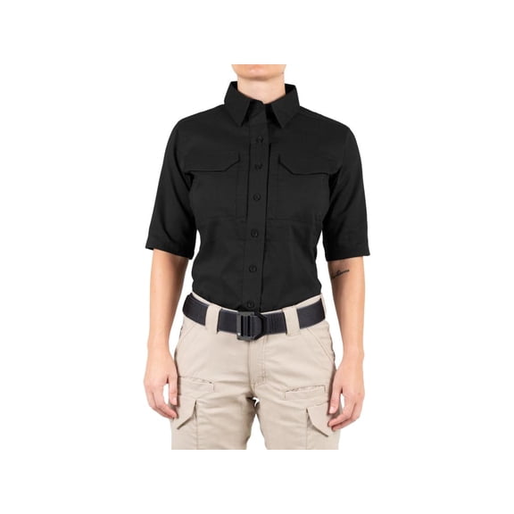 First V2 Short Sleeve Shirt - Womens, Black, Medium