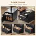 thumbnail image 4 of Farmhouse L Shaped Standing Desk with 4 Drawers and Storage Cabinet, Height Adjustable Computer Desk with Led Lights, Home Office Desk, 4 of 7