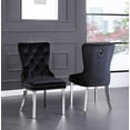 thumbnail image 1 of CHAISES K-LIVING MYRA EN VELOURS TOUFFETÉ DE COULEUR NOIRE AVEC PIEDS EN ACIER INOXYDABLE ET POIGNÉE ARRIÈRE ROBUSTE (2 CHAISES), 1 of 2